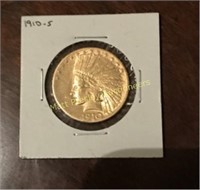 1910-S $10 INDIAN HEAD 1/2 OUNCE GOLD COIN
