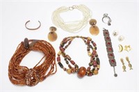 Shell, Bead, Pearl & Metal Costume Jewelry, 11 Pcs