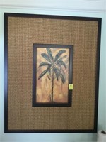 WICKER PALM TREE PICTURE 42" X 34" AND