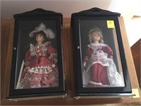 (2) DOLLS IN SHOWCASES