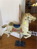 PASTIC CAROUSEL HORSE 40" X 10" X 551/2"