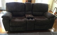 MICRO SUEDE LOVESEAT ROCKER RECLINER