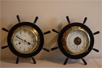 Schlatz ships wheel wall clock and matching