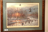 Framed Geese print by Herb Booth