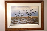 Framed Geese print by John S. Eberhardt