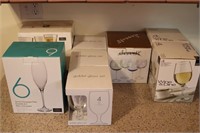 New sets of wine glasses and goblets