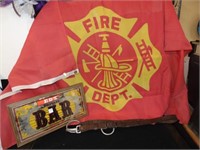 Vintage Fire Fighters Flag & Leather Safety