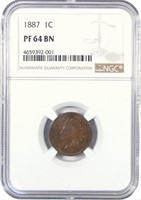 Certified Proof 1887 Indian Cent.