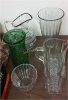 Heavy Glass Vases & Pitchers