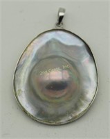 Sterling Silver & Freshwater Pearl Large Pendant
