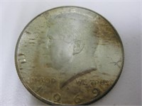 COINS ~ USA JOHN F KENNEDY HALF DOLLAR 1969 Silver