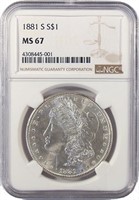 Superb Gem 1881-S Morgan Dollar.