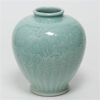 Chinese Celadon Longquan Ceramic Ginger Jar Vase
