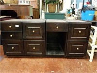 Set of 4 black under counter cabinet