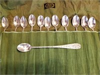 STIEFF STERLING SILVER REPOUSSE LONG SPOONS