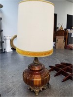 LG MID CENTURT ORANGE GLASS LAMP