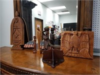 LARGE LOT OF WOOD AND CARVED WOOD ITEMS
