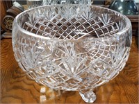 LARGE CRYSTAL FOOTED BOWL