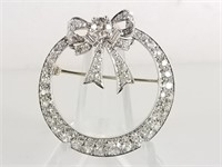 ANTIQUE PLATINUM BROOCH W ABOUT 3CT IN DIAMONDS