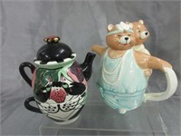 Artist Signed Tea-for-One & Dancing Bear Tea Pot
