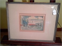 Framed Art Watercolor SLR Belleville 1952