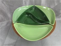 Santa Anita Ware Divided Dish with Lazy Susan Base