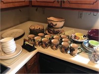 LARGE LOT OF POTTERY DINNERWARE- APX.