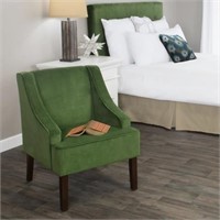 Swoop Arm Velvet Accent Chair Forest