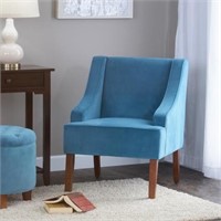 Swoop Arm Velvet Accent Chair Teal