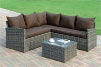 4 Piece Resin Wicker Outdoor Sectional