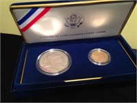 1987 2 Pc. Coin Set 1 Silver, 1 Gold