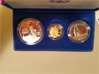 1986 3 Pc. Coin Set 2 Silver, 1 Gold
