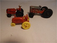Small Tractor Lot - (2) Metal (1) Plastic