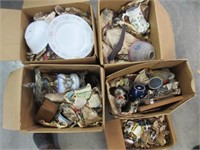 5 boxes of old - vintage items & partial dish set