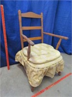 old maple chair with skirted fringe