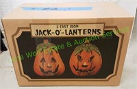 Pair of Vintage Cast Iron Jack O-lanterns