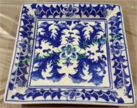 Blue Square Ceramic Dish