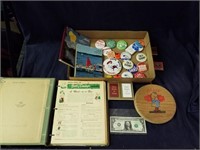 Vintage 1955 and '64 Wi Calendars buttons and