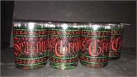 Vintage season greetings glasses