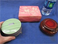 pink incolay musical dresser box -wooden trinket
