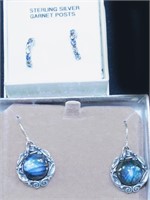 Earrings - Silver with Blue