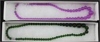 Necklaces - Green and Lavender colored jade