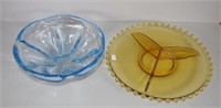 Two various glass serving bowls