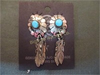 Native American Earrings Turquoise & Sterling