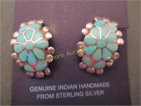 Native American Earrings Turquoise & Sterling