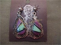 Native American Earrings Multi Stone & Sterling