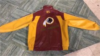 NFL Redskin football jacket, pleather burgundy &