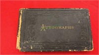 1873 autograph book that has autographs front to