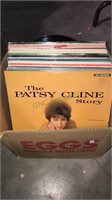 Box lot of record albums including Patsy Cline,