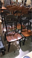 Set of four Spindle back dining room chairs with